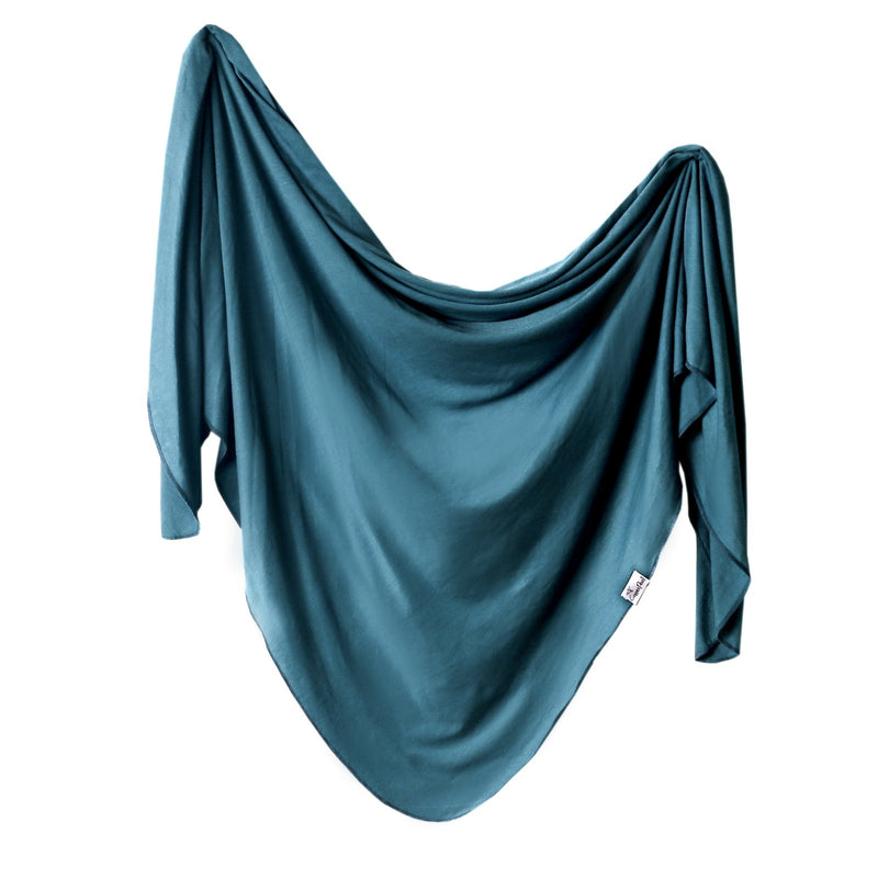 Copper Pearl Knit Swaddle Blanket | Steel