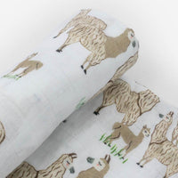 Little Unicorn Cotton Muslin Swaddle Blanket - Llama Llama