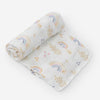 Little Unicorn Deluxe Muslin Swaddle Blanket - Rainbows & Raindrops