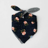 Little Unicorn Cotton Muslin Reversible Bandana Bib - Midnight Rose