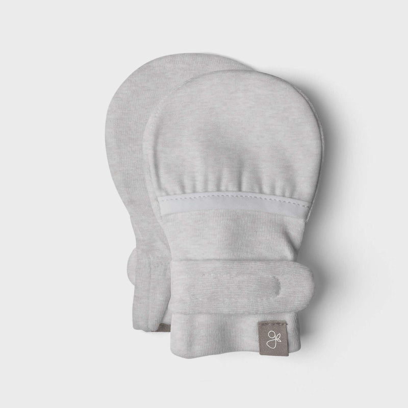 Bamboo Organic Cotton Stay-On Mitts - Storm Gray