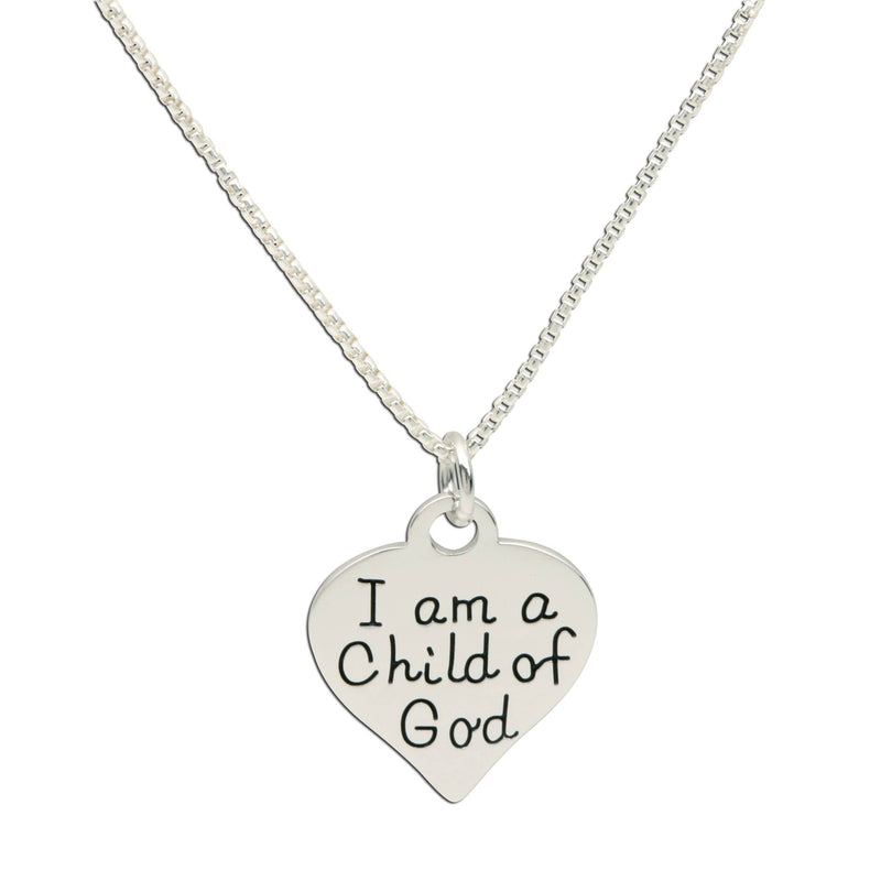 I am A Child of God Necklace With Heart for Girls & Kids