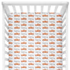 Sugar + Maple Crib Sheet | Truck Orange